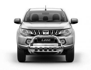 Bullbar inox cu scut Mitsubishi L200 Triton 2015+ 3 /76mm MTA646  ()