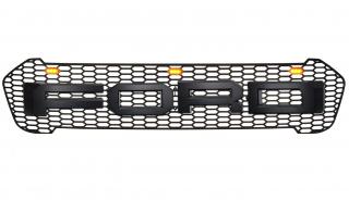 Grila radiator negru mat cu LED portocaliu Ford Ranger T8 2019-2022 - FGT81920 Black ()