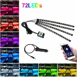 Kit 4 Lumini Ambientale RGB cu Aplicatie Telefon Bluetooth, 12V, 18 LED, 32 cm ()