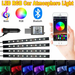 Kit 4 Lumini Ambientale RGB cu Aplicatie Telefon Bluetooth, 12V, 9 LED, 17 cm ()