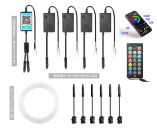 Kit Lumini Ambientale Wireless 8 metri cu 6 surse Led RGB cu Aplicatie telefon AMB01 ()