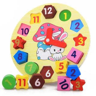 Ceas puzzle din lemn Montessori DIGITAL GEOMETRY CLOCK