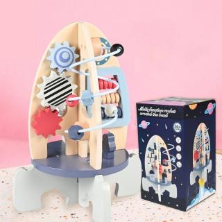 Centru de activitati din lemn RACHETA Multi function rocket around the bead