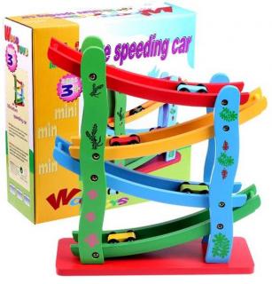 Circuit din lemn cu 4 masinute - Miniature speeding car