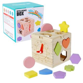 Cub sortator forme geometrice din lemn Intelligence box