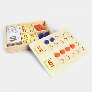 Joc aritmetic din lemn Numere si multimi de obiecte Arithmetic paired learning box