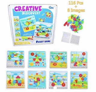 Joc creativ cu suruburi si surubelnita 116 piese Creative Discovery