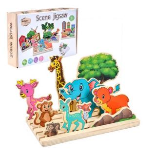Joc de logica si atentie asezare in spatiu ANIMALE
