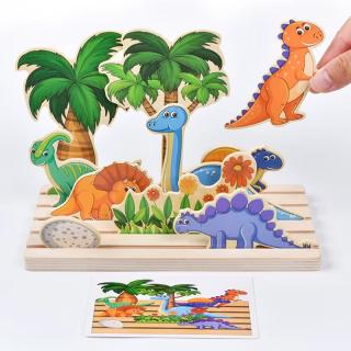 Joc de logica si atentie asezare in spatiu DINOZAURI