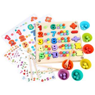 Joc de tip Montessori de clasificare culori, matematica si exersarea motricitatii - Pinball number game board
