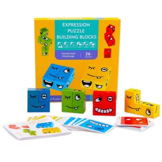 Joc de tip Puzzle Expresii faciale - Expression puzzle building blocks