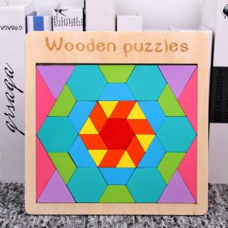 Joc din lemn tangram floare forma patrata