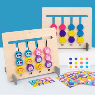 Joc Montessori de tip labirint de asociere si sortare culori si animale - FOUR COLOR LOGIC GAME