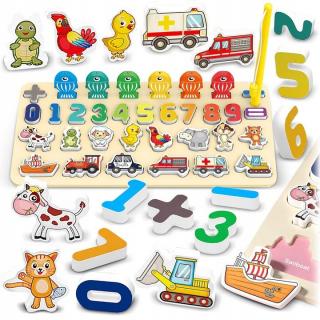 Joc multifunctional din plastic ABS puzzle si pescuit magnetic Science logic board