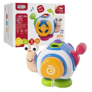 Jucarie motrica si senzoriala Melc Cartoon Busy Snail Ball