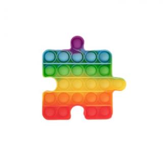 Jucarie senzoriala POP IT multicolora, forma piesa de puzzle