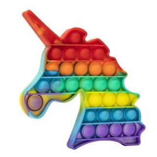 Jucarie senzoriala POP IT multicolora, forma unicorn