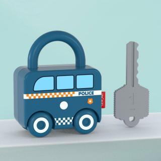 Lacat masinuta de politie cu cheie cifra 1 PUZZLE MATCHING LOCK