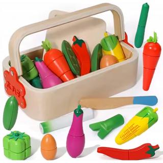 Ladita cu legume de feliat din lemn Vegetable cut open