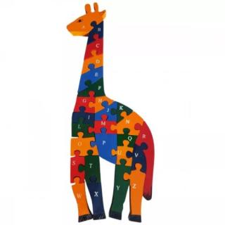 Puzzle GIRAFA din lemn, cu piese mari