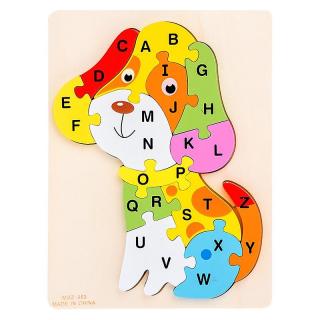 Puzzle incastru din lemn CAŢEL cu litere