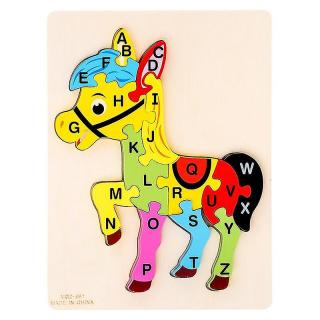 Puzzle incastru din lemn cu litere CALUT