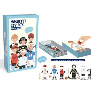 Puzzle magnetic imbraca baiatul - Magnetic DIY BOX- Sporturi