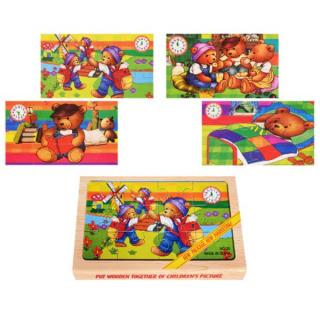 Set 4 puzzle din lemn Activitatile Ursuletilor