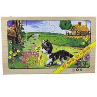 Set 4 puzzle din lemn  Animale la ferma