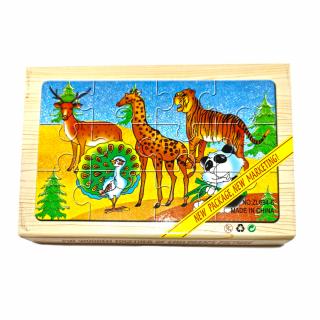 Set 4 puzzle din lemn  Animalele lumii
