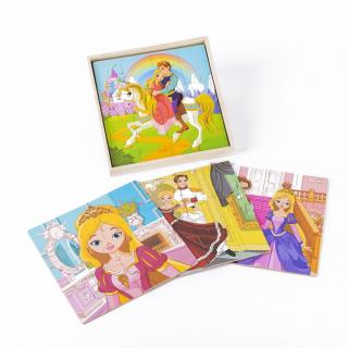 Set 4 puzzle din lemn PRINTESE