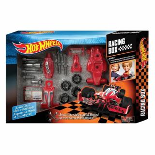 Set de asamblare masinuta, Racing Box, Hot Wheels, 18 piese