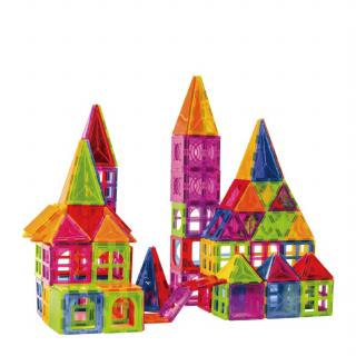 Set piese magnetice de construit din abs forme geometrice Magnetic Tiles 60 de piese