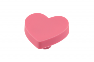 Buton mobila copii HEART 41x41 mm, roz