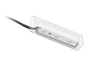 Clips LED din plastic pentru raft (polita) sticla 0.24W, lumina albastra