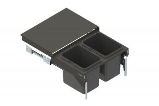 Cos gunoi SEGREGO 600 mm, montaj pe usa, 2 x 20 litri, soft-close, antracit
