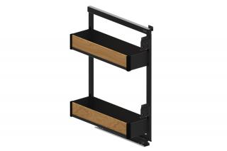 Cos jolly 200 mm Maxima PURO, soft-close, 12 kg, lemn + metal, dreapta, negru mat