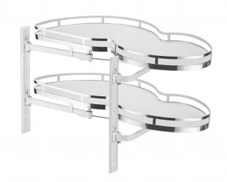 Cos Jolly carusel pentru colt, stanga, corp mobilier 800 mm, cromat