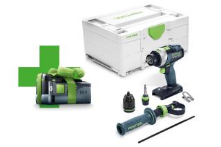 Masina de gaurit cu percutie QUADRIVE TPC 18 4 I-Basic cu acumulator BP 18 Li 5.0 ASI GRATUIT