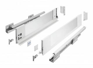 Sertar AxisPro Glass H120 mm, 450 mm, soft-close, extragere totala, 40 kg, alb