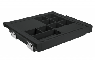 Sertar organizator ELITE 600 mm, soft-close, negru mat