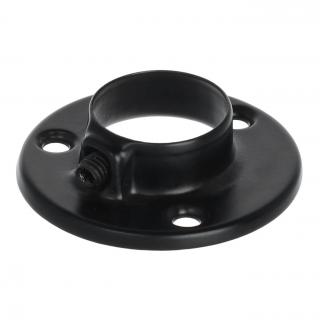 Suport (flansa) bara haine rotunda O25 mm, negru mat