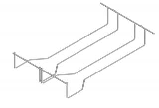 Suport pahare dublu suspendat, 215x334x57 mm, crom
