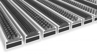 Stergator aluminiu de intrare 17 RB mm Perie-Cauciuc