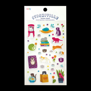 Abtibilduri vinil transparent Stickiville Quirky Cats