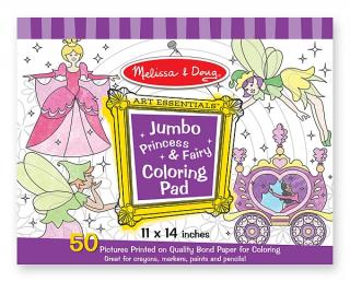 Caiet jumbo cu desene pentru colorat Printese si zane Melissa and Doug