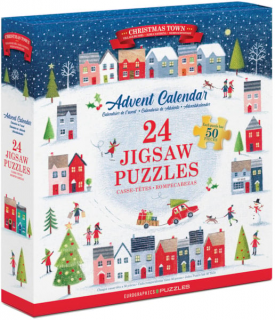 Calendar de Advent Oraselul de Craciun, 24 puzzle-uri, 50 piese