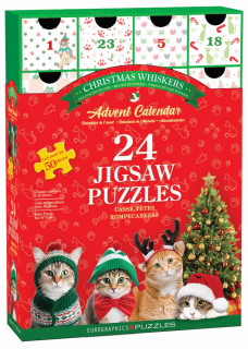 Calendar de Advent Pisici, 24 puzzle-uri, 50 piese