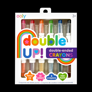 Creioane cerate duble, set de 6, Double up! , 12 culori