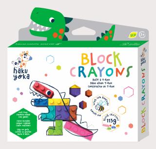 Creioane cerate interconectabile Block Crayons - Dinozaur T-Rex, Haku Yoka